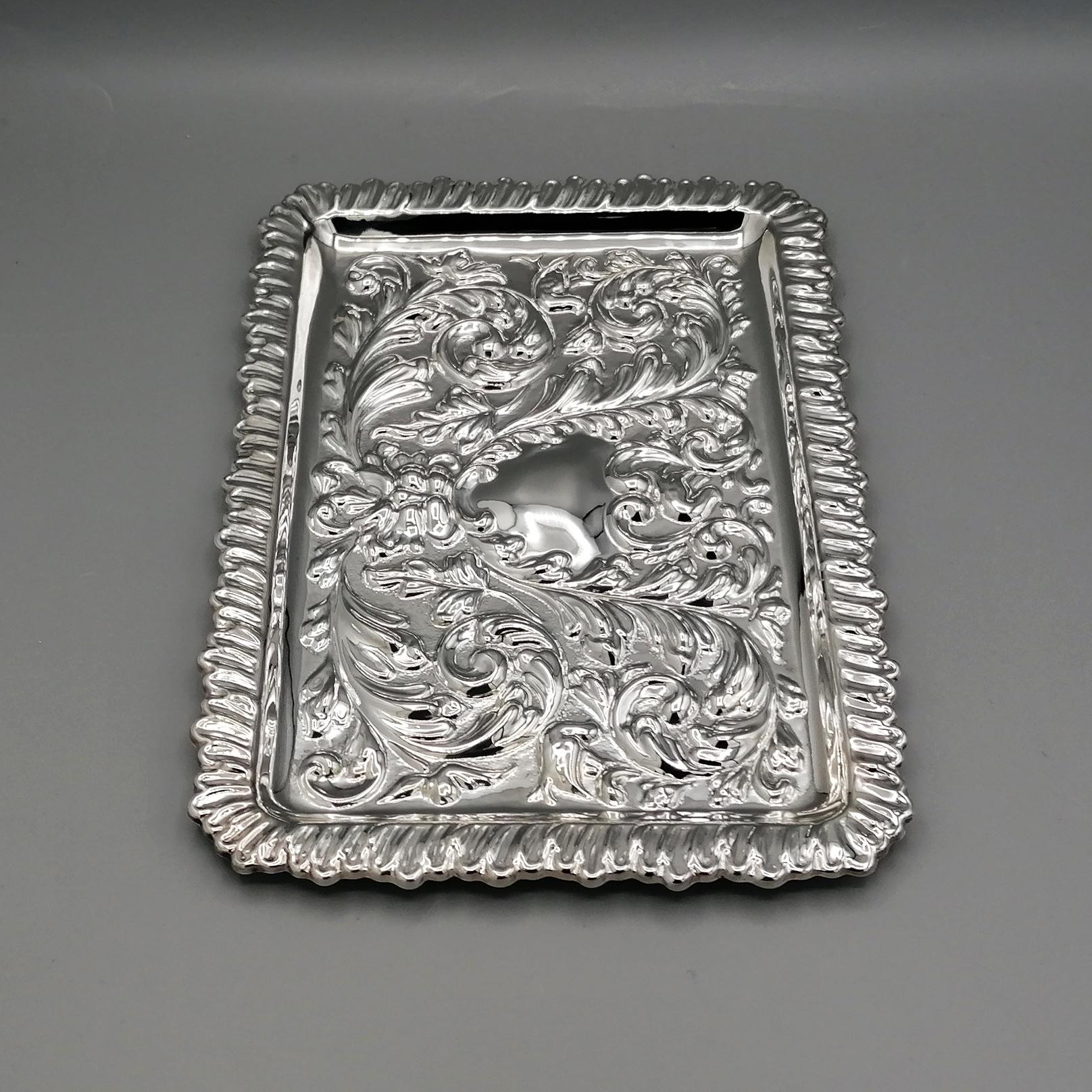 21st Century Italy Sterling Silver Letter tray For Sale 5