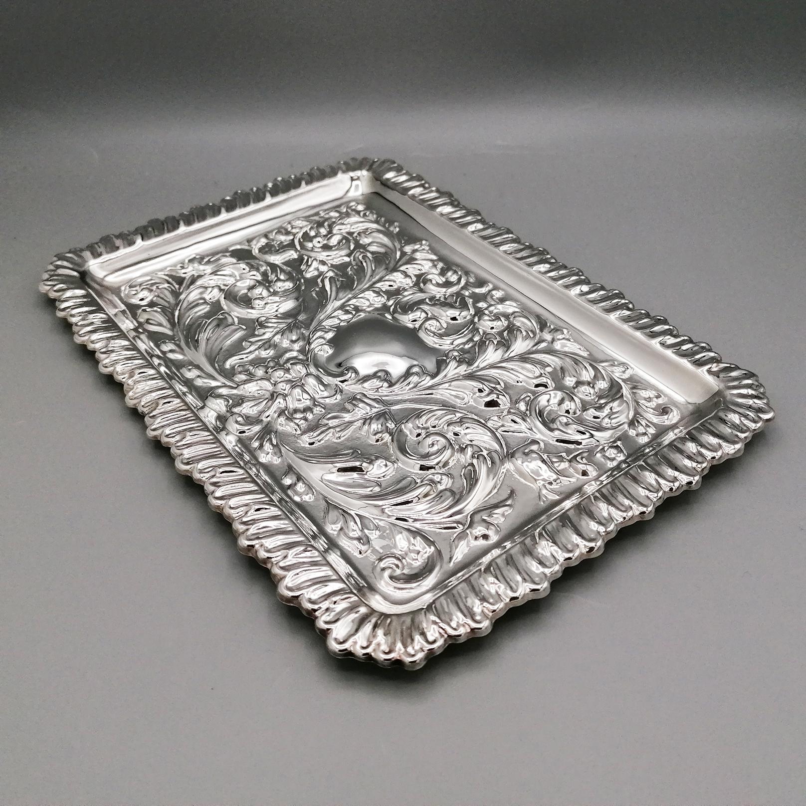 21st Century Italy Sterling Silver Letter tray In New Condition For Sale In VALENZA, IT