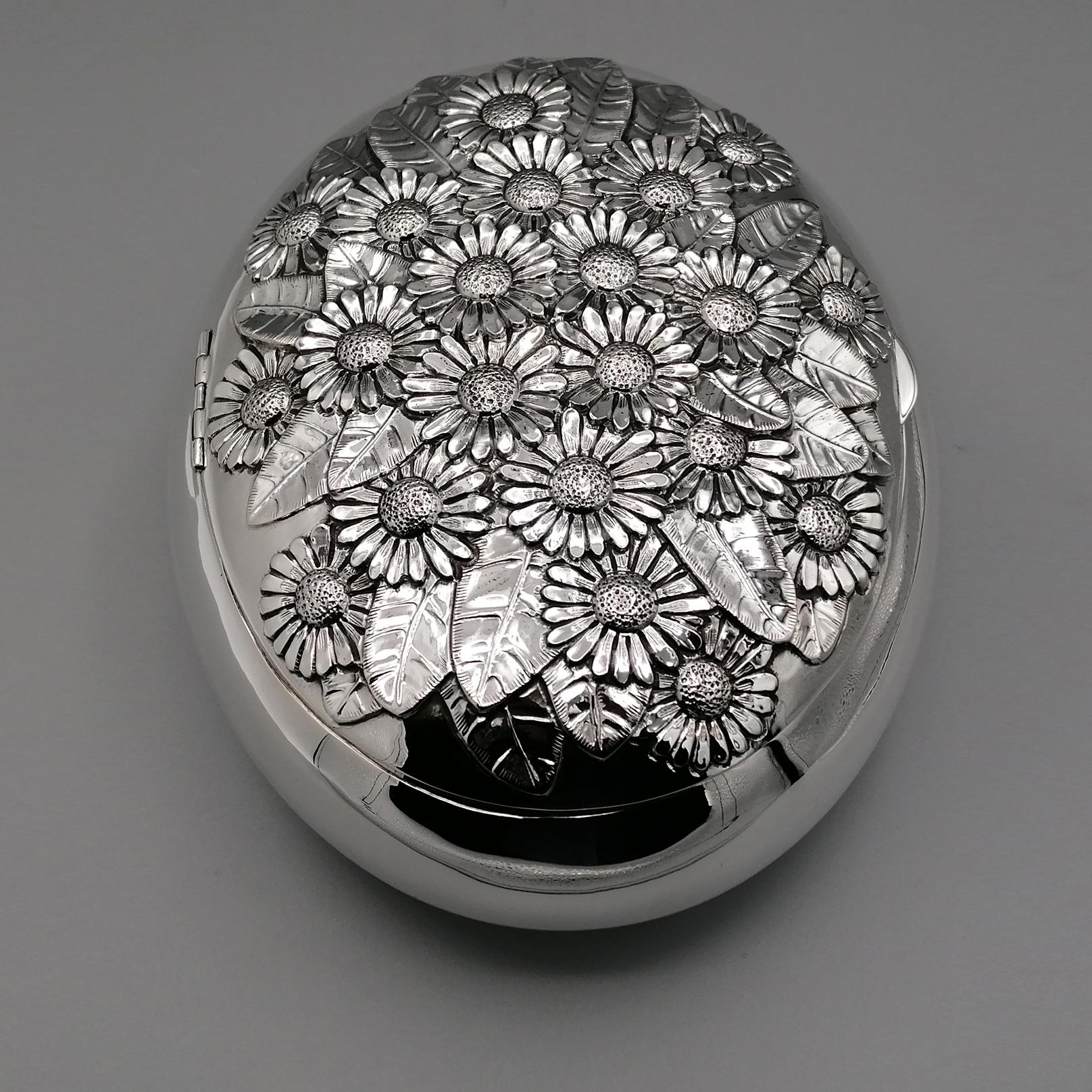 21° Century Italian 800 Solid Silver Decorative Box For Sale 10