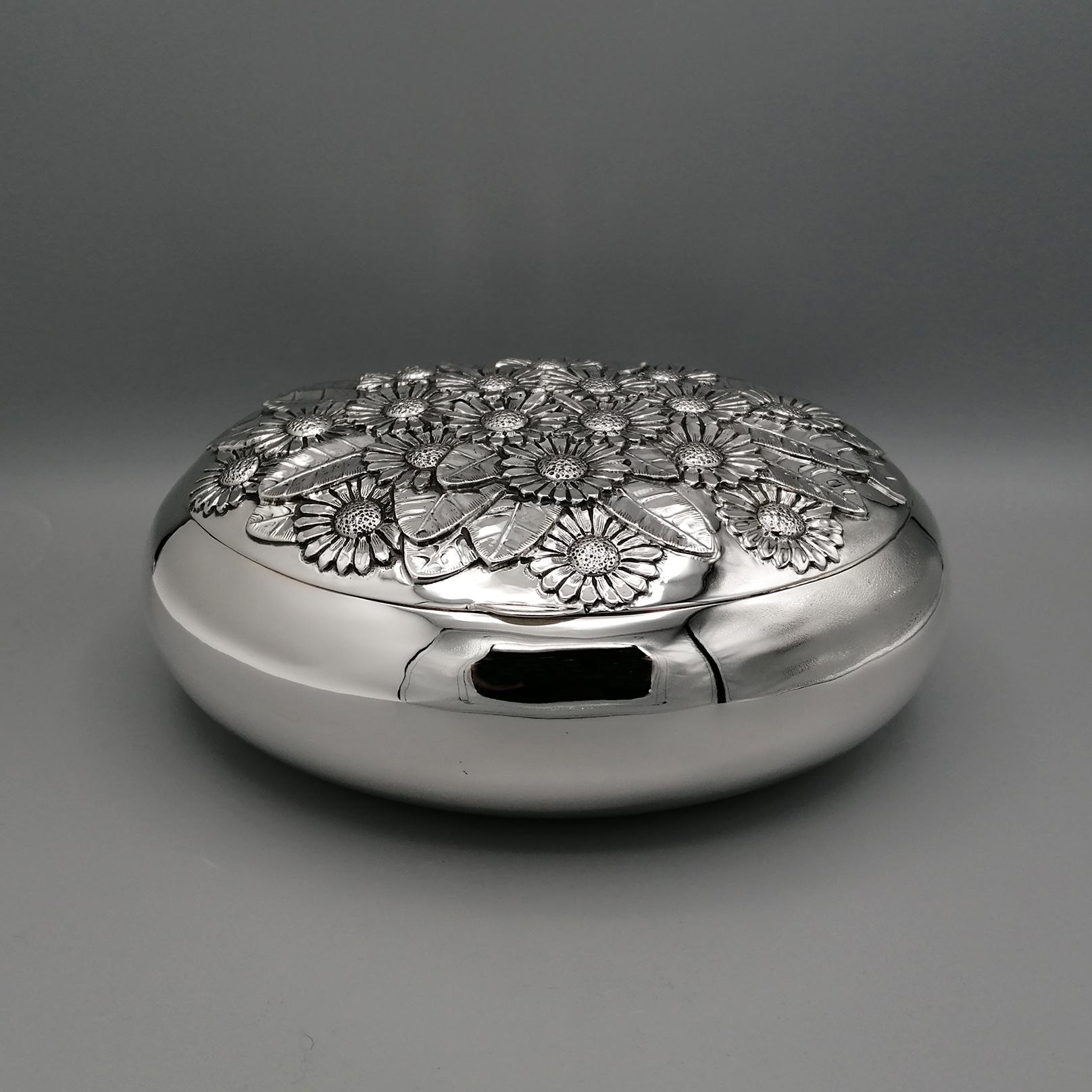 Caja decorativa de plata maciza 800 italiana del siglo XXI Otro en venta