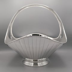21° Century Italian Sterling Silver Basket with Handle