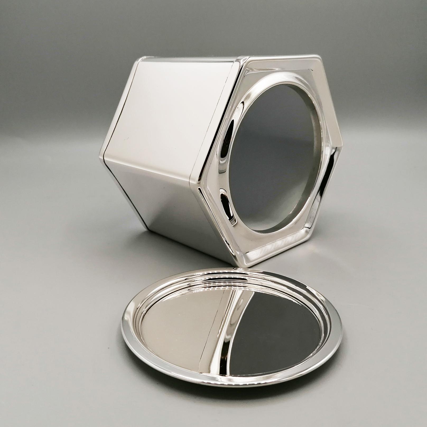 21st century Italian Sterling Silver hexagonal Tea/Candy Box For Sale 4