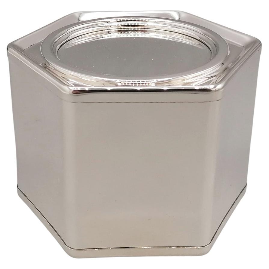 21st century Italian Sterling Silver hexagonal Tea/Candy Box For Sale