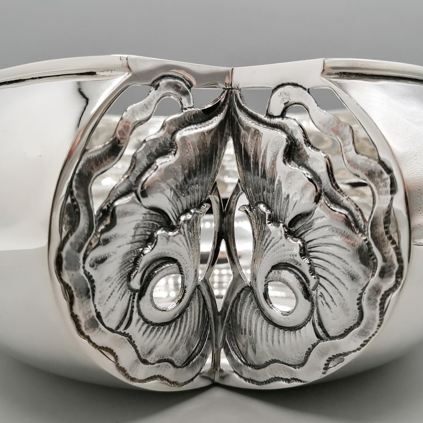 Art nouveau bol en argent sterling italien du 21e siècle de style Liberty en vente
