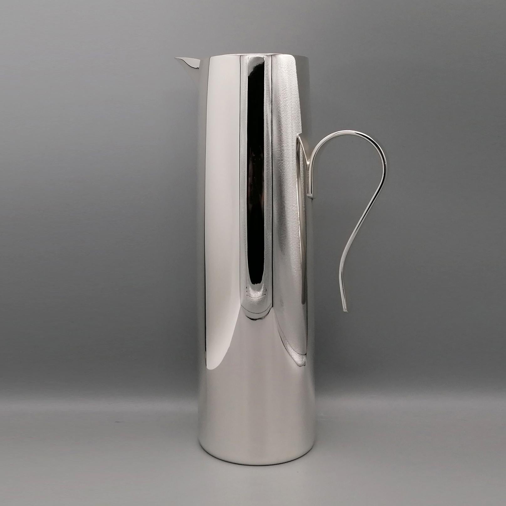 Hand-Crafted 21st Century Italian Sterling Silver Modern Pitcher For Sale