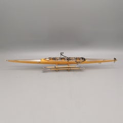 21st century Italian Sterling Silver Wood model of rowing boat 2 -
