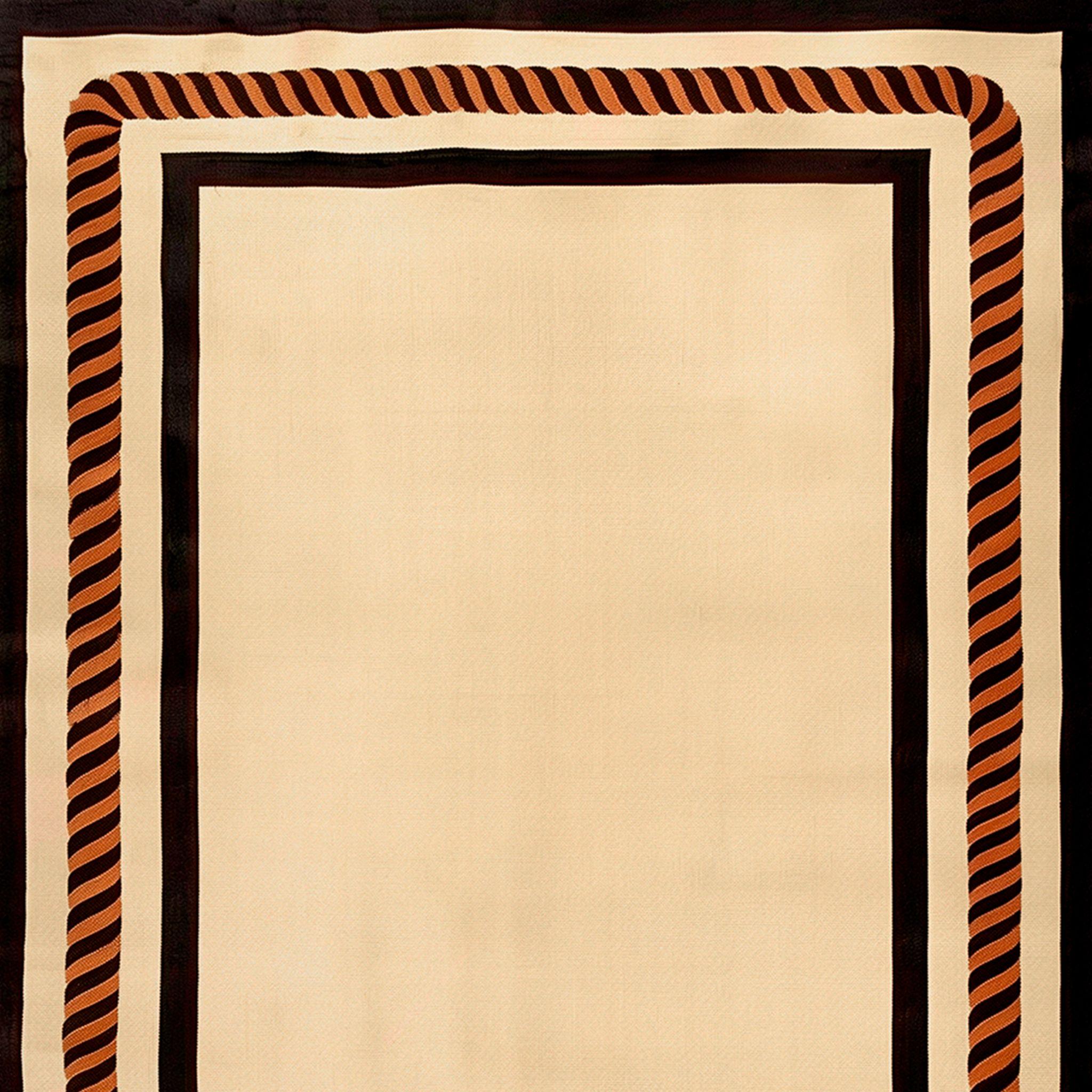21 Century Modern Beige Rug with Contemporary Black & Orange Frame

Inspired by the slightly balsamic, woody, and fruity aroma of amyris, the Amyris Rug captivates the senses, creating an atmosphere of warmth and sophistication. Much like its