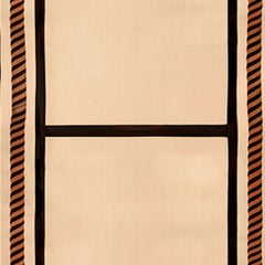 21 Century Modern Beige Runner Contemporary Black & Orange Frame
