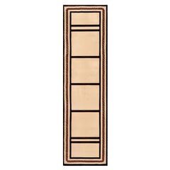 21 Century Modern Beige Runner Contemporary Black & Orange Frame