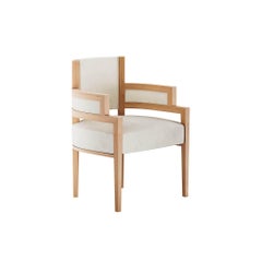 21 Century Modern White Velvet Upholstery Chair Dining Light Wood