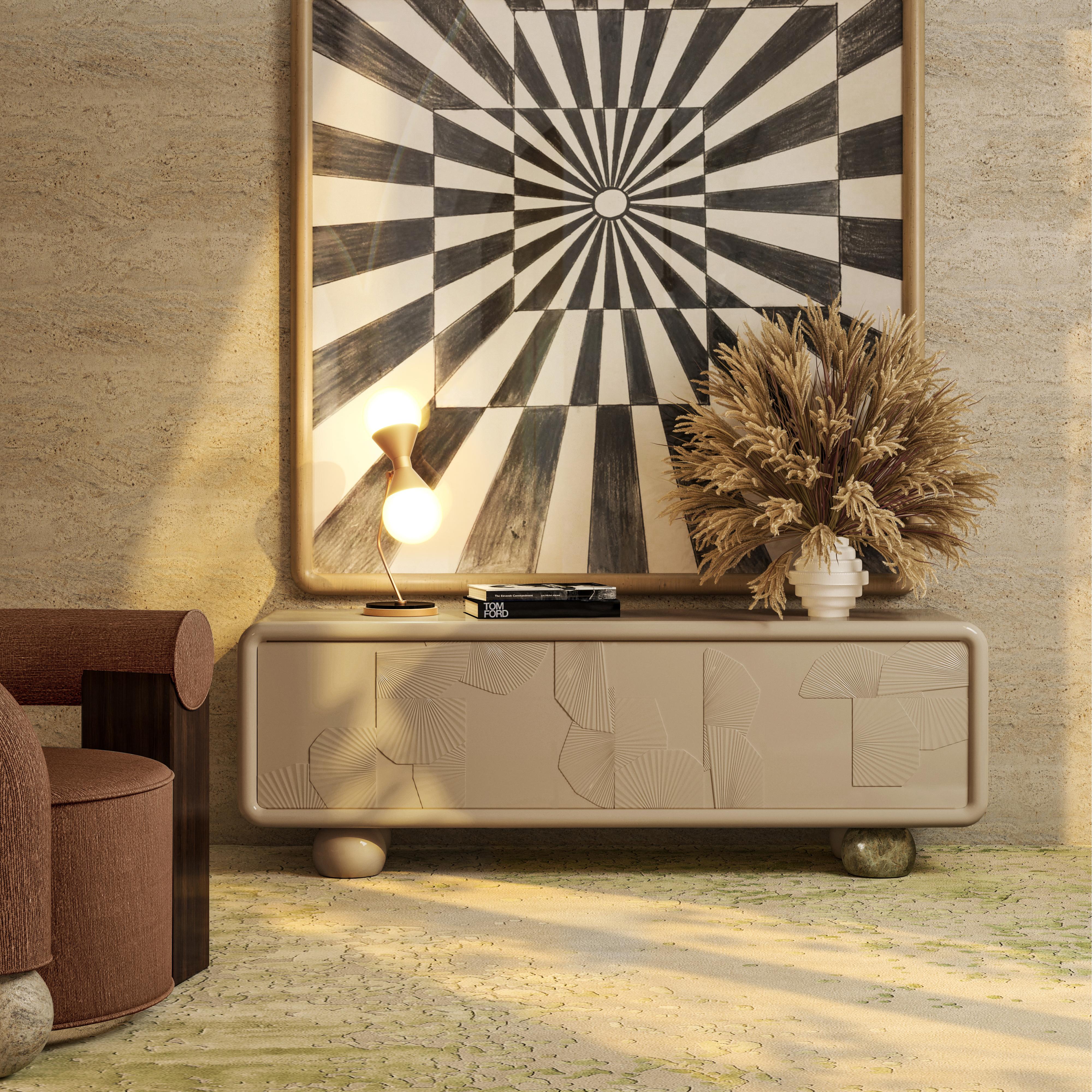 21st Century Mon Ohh Sideboard Monochromatic Lacquered Wood by Malabar In New Condition For Sale In RIO TINTO, PT