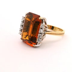 21 Ct. Anello con diamante citrino
