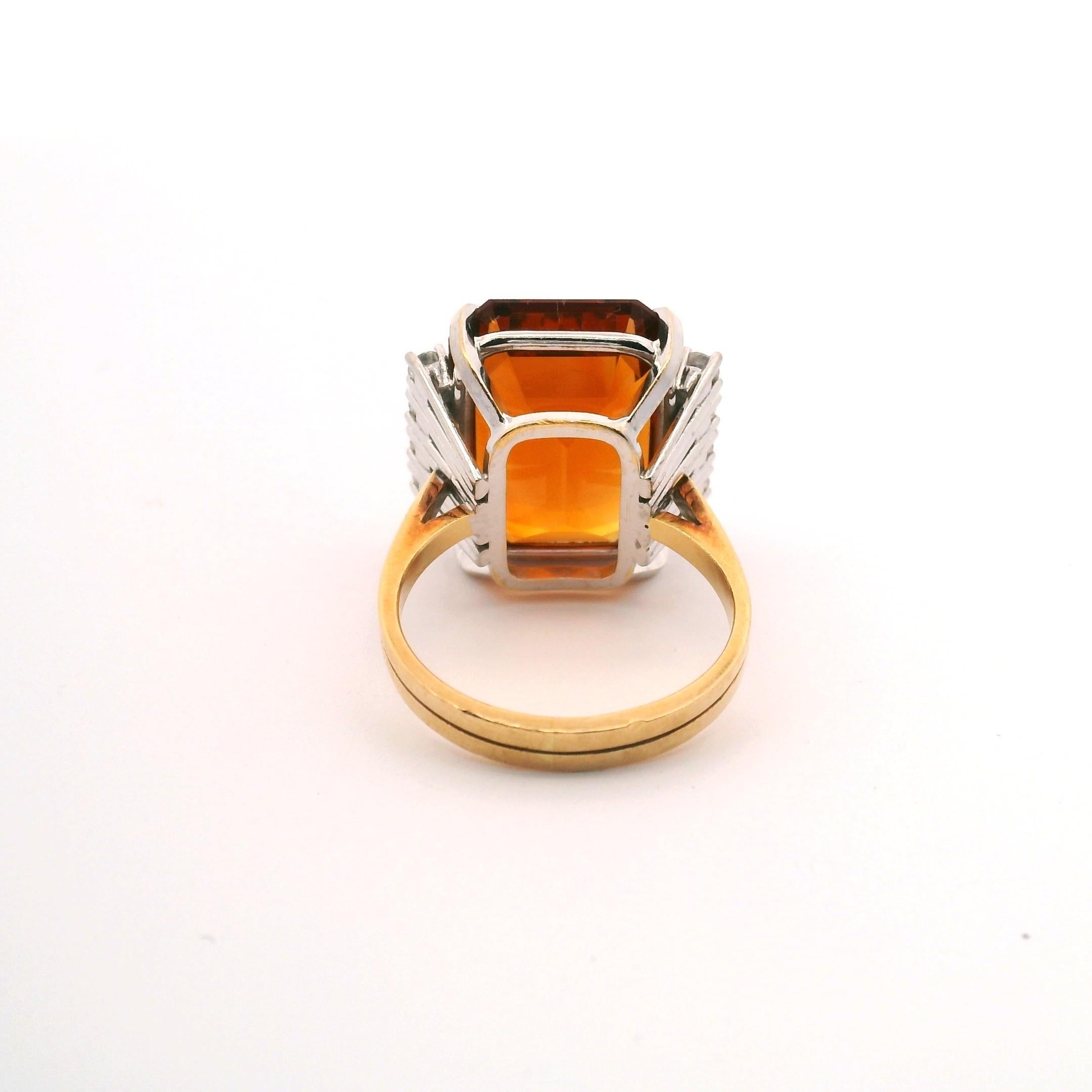 Donna 21 Ct. Anello con diamante citrino in vendita