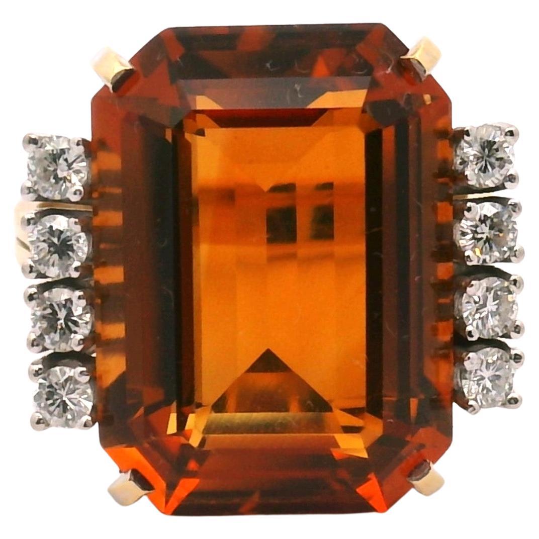 21 Ct. Anello con diamante citrino in vendita