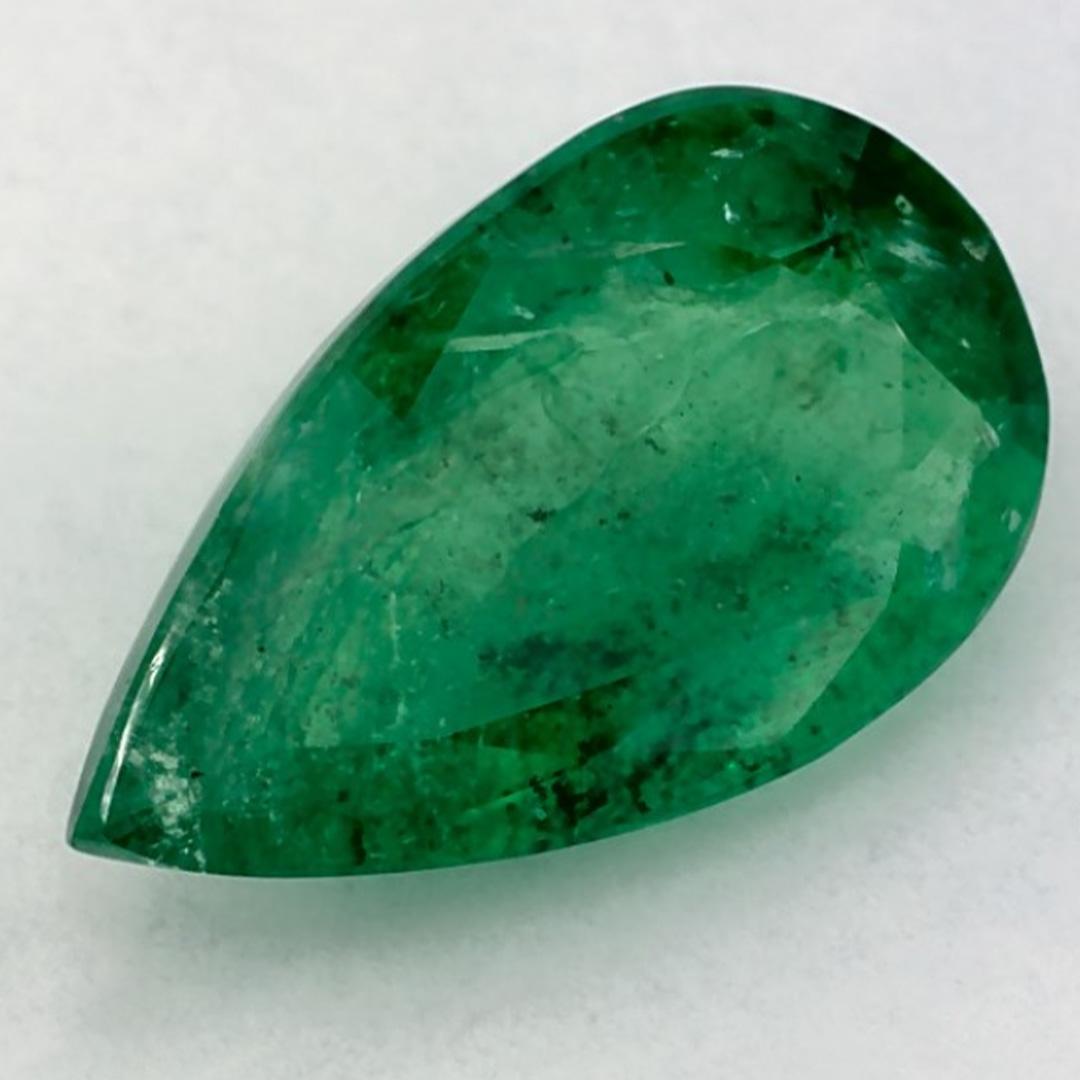 2.1 Karat Smaragd Birne Loser Edelstein (Tropfenschliff) im Angebot