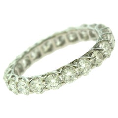 21 Diamond Full Eternity Band Engagement Everyday Ring in White Gold
