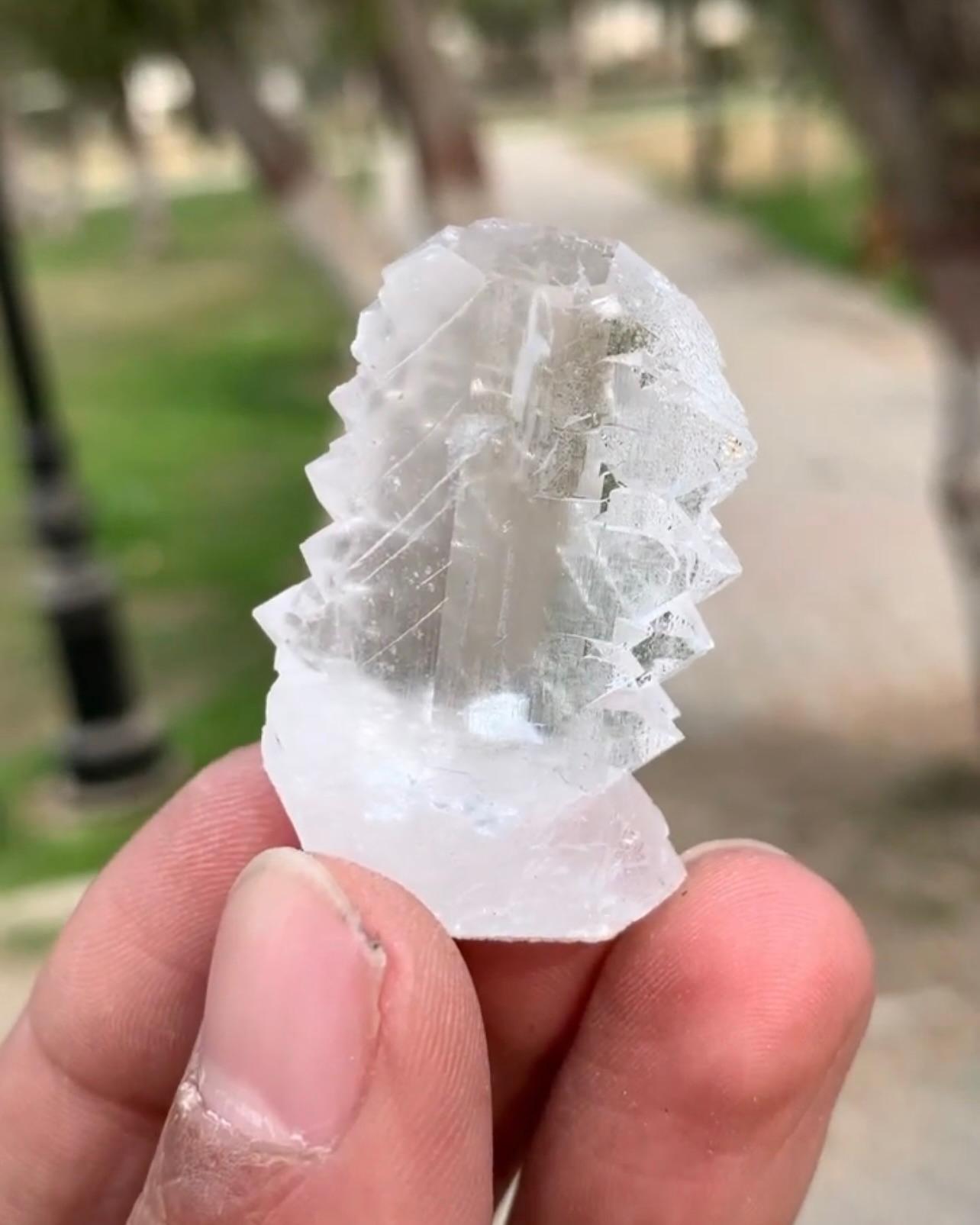 Contemporary 21 Grams Double Terminated Gwindel Quartz Crystal From Pakistan For Sale