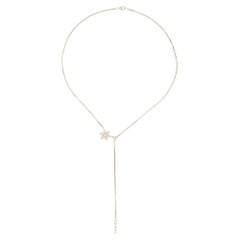 21 inch Flower Shape 14K (or 18k upon request) Yellow Gold Diamond Necklace