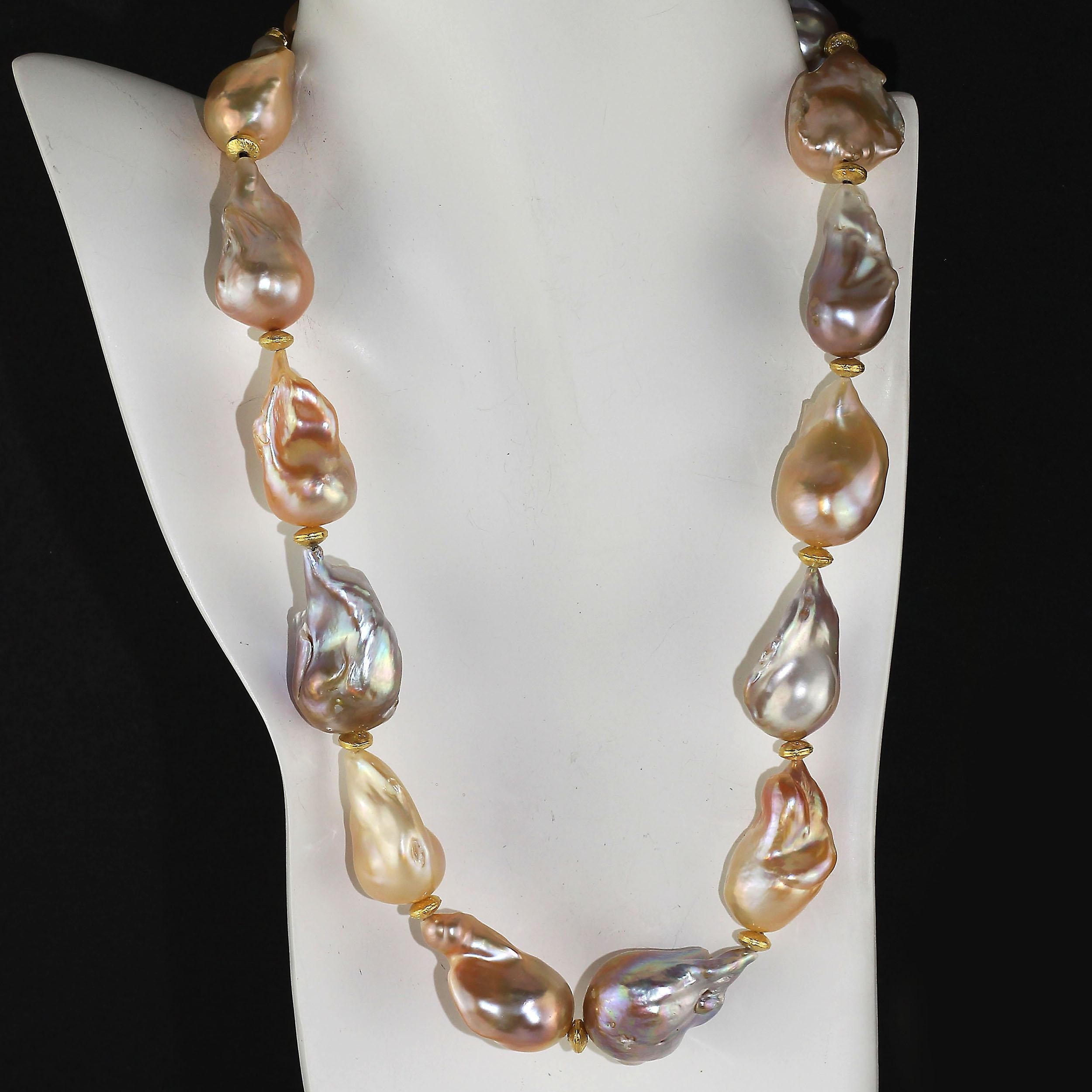 Bead AJD 21 Inch Natural Luscious, Lustrous Baroque Pearl Necklace  June Birthstone