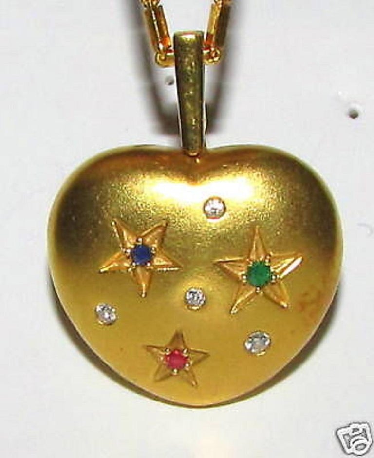 21 Karat And 18 Karat Gold Vintage Heart Necklace For Sale At 1stdibs
