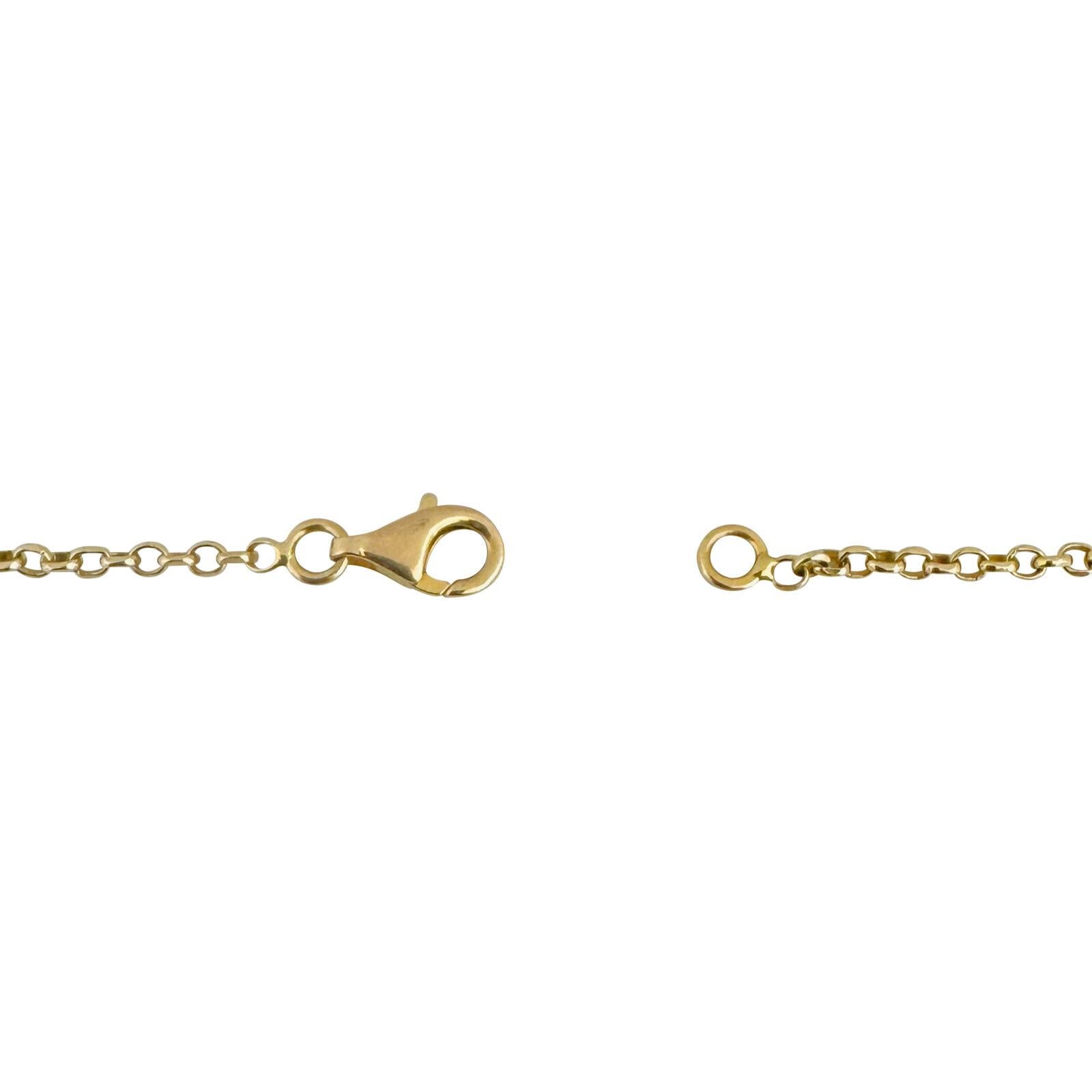 Kabel-Gliederhalskette aus 21 Karat Gelbgold und Emaille Evil Eye Station 1
