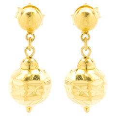21 Karat Yellow Gold East Asian Ball Drop Earrings