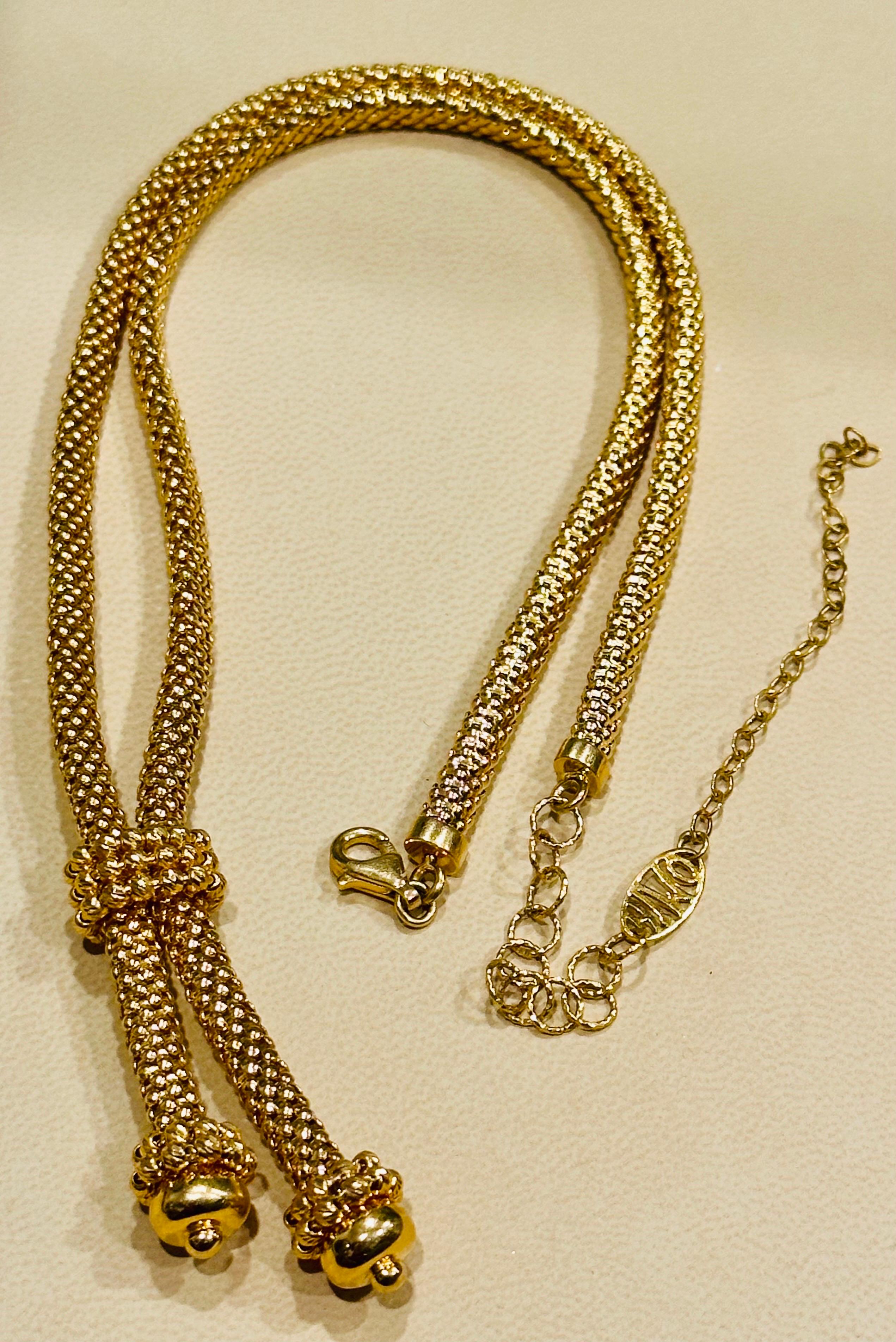 21 Karat Yellow Gold Himo Adjustable Length Vintage Necklace 1