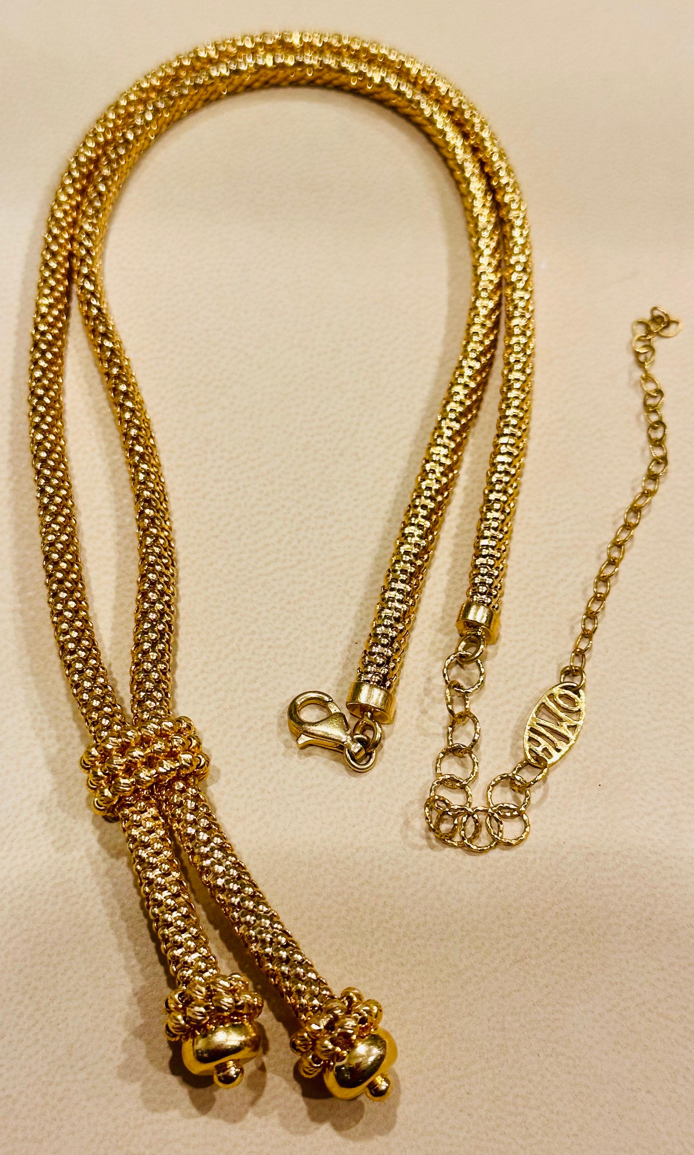 21 Karat Yellow Gold Himo Adjustable Length Vintage Necklace 2