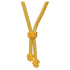 21 Karat Yellow Gold Himo Adjustable Length Vintage Necklace