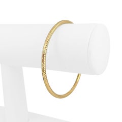 21 Karat Yellow Gold Hollow Diamond Cut Beaded Bangle Bracelet