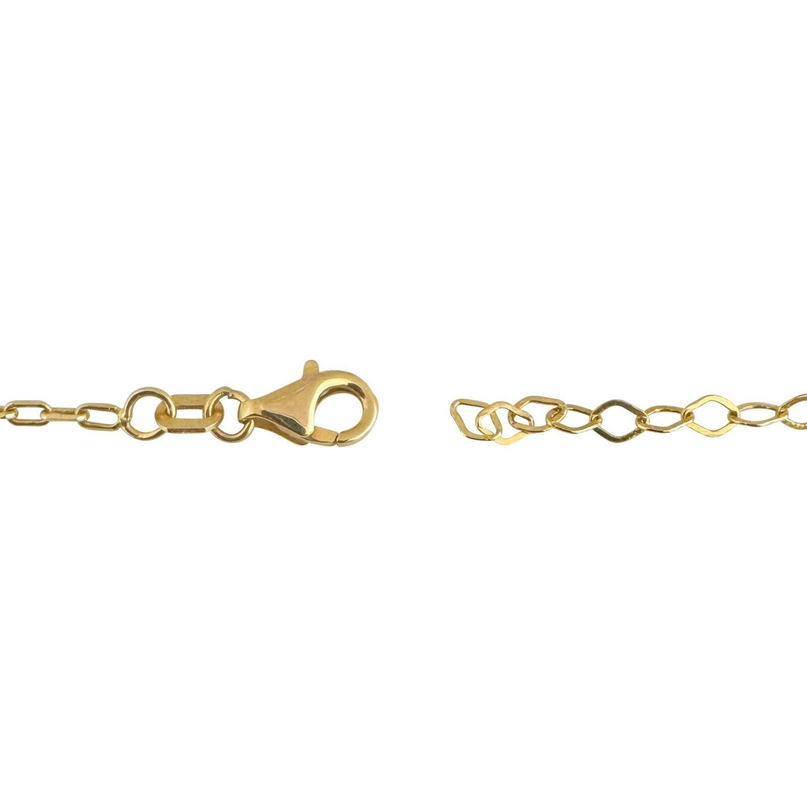 Halskette aus 21 Karat Gelbgold mit Kabelgliedern und Kleeblatt-Anhänger für Damen 3