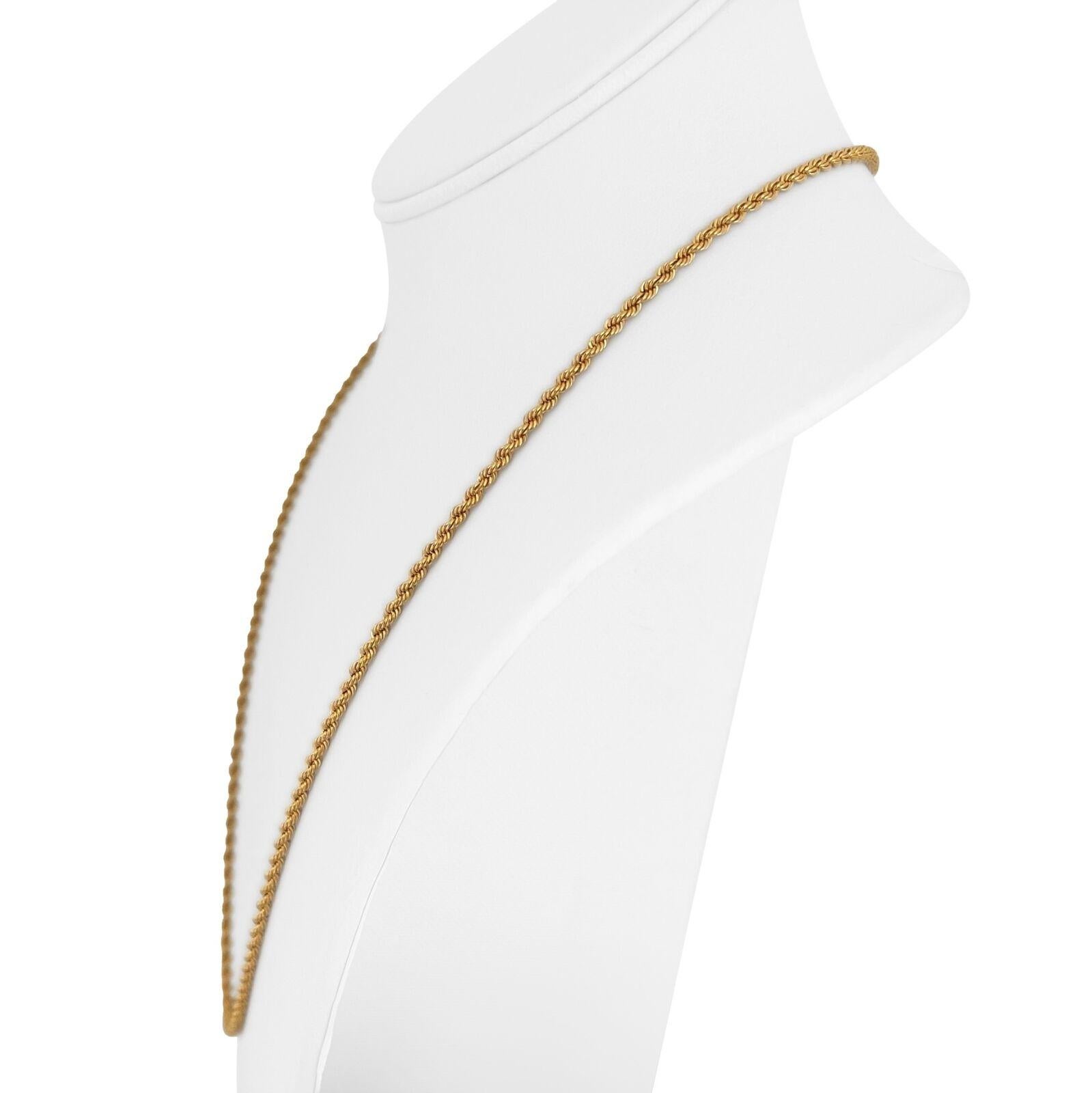 21k Gelbgold 5.8g Licht hohlen 2,5 mm Seilkette Halskette Saudi-Arabien 24