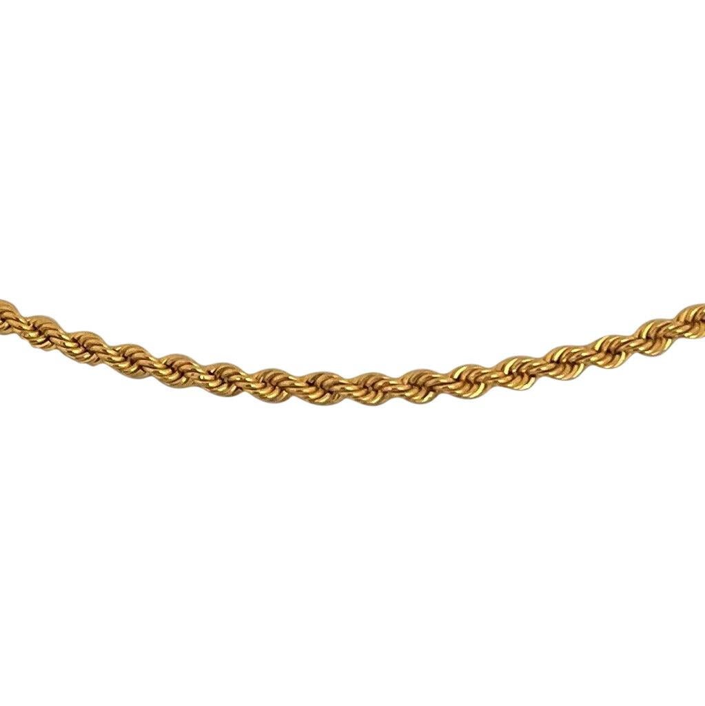 21 Karat Gelbgold leichte Seilkette Halskette Saudi-Arabien im Zustand „Gut“ in Guilford, CT