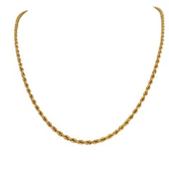 21 Karat Yellow Gold Solid Heavy Rope Chain Necklace