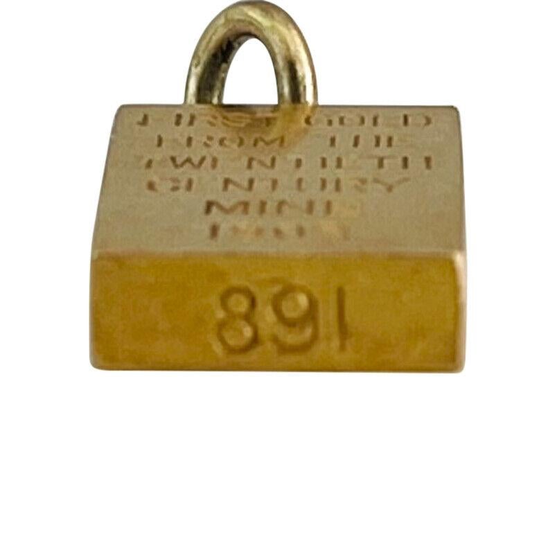 21 Karat Gelbgold massiver schwerer Vintage Bar-Anhänger aus Gold im Zustand „Gut“ in Guilford, CT
