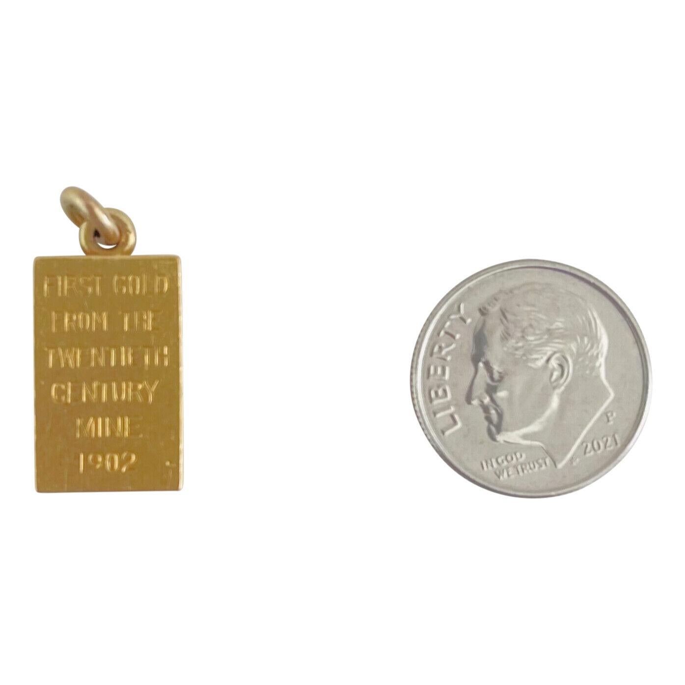 21 Karat Gelbgold massiver schwerer Vintage Bar-Anhänger aus Gold für Damen oder Herren