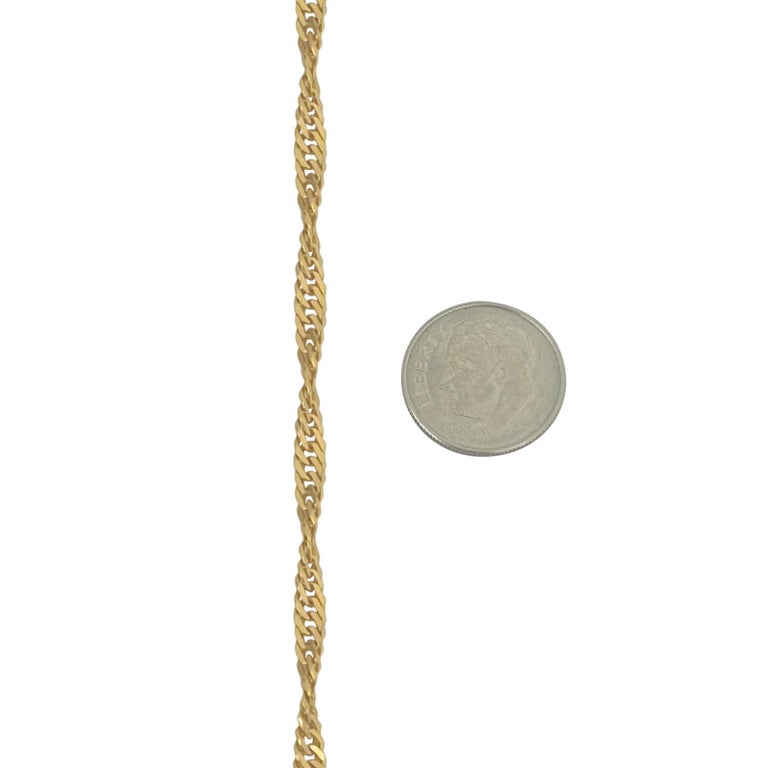 21 Karat Yellow Gold Solid Twisted Curb Link Chain Necklace For Sale at 1stDibs