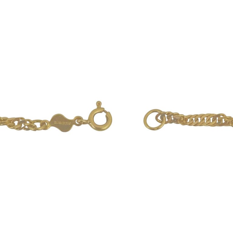 21 Karat Yellow Gold Solid Twisted Curb Link Chain Necklace For Sale at 1stDibs