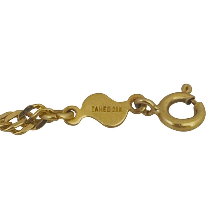 21 Karat Yellow Gold Solid Twisted Curb Link Chain Necklace For Sale at 1stDibs