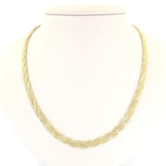 21 karat yellow gold woven necklace