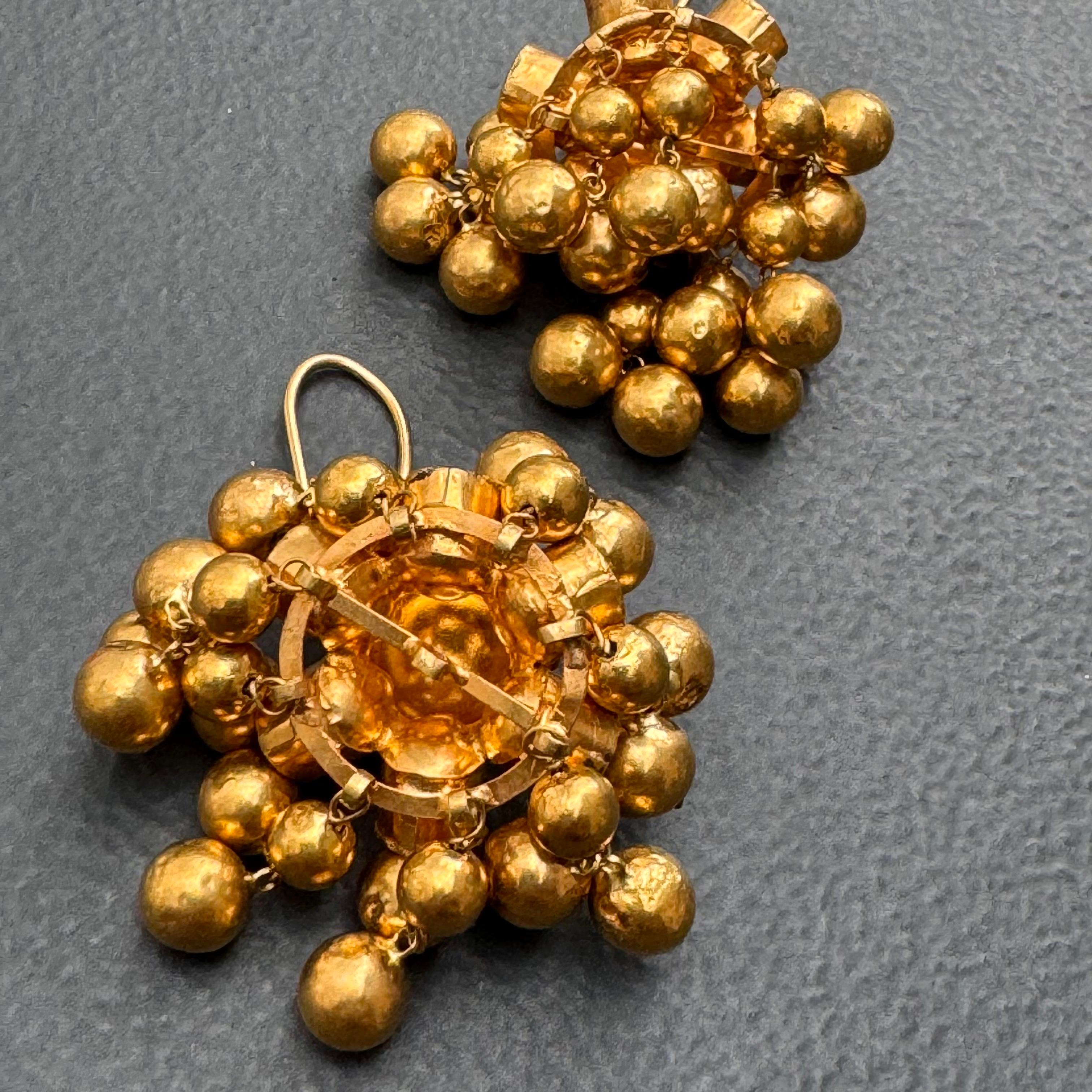 21 kt Solid Gold Diamond  Chandelier Earrings  For Sale 4