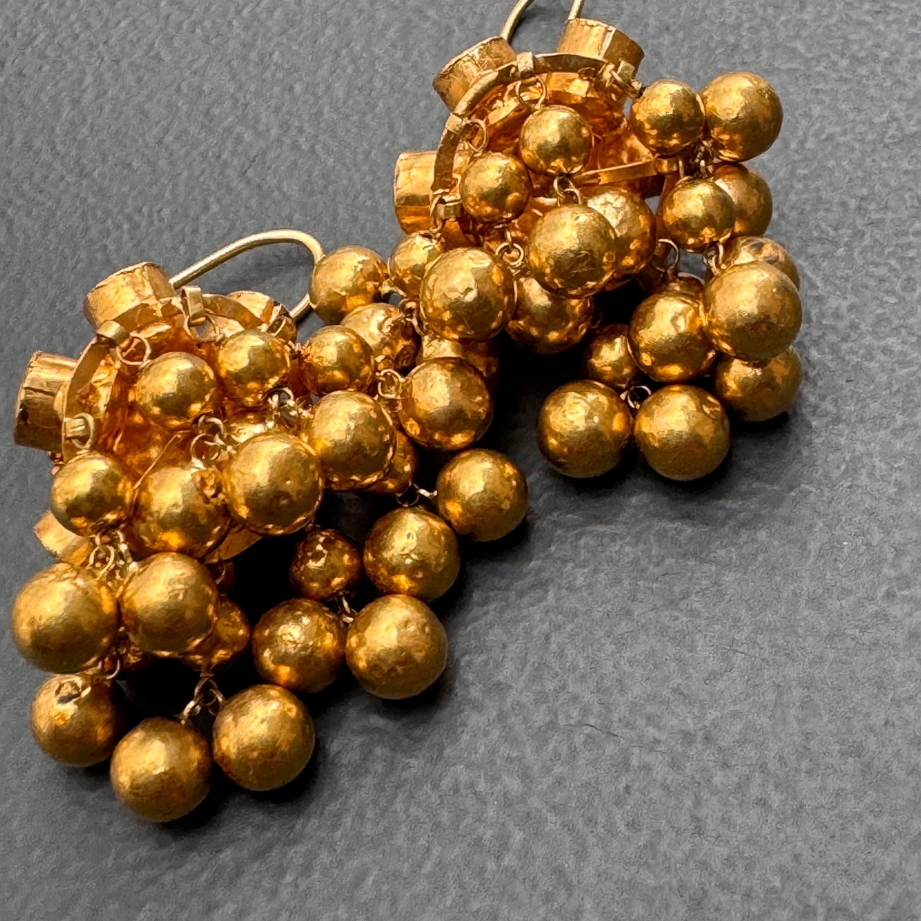 21 kt Solid Gold Diamond  Chandelier Earrings  For Sale 3