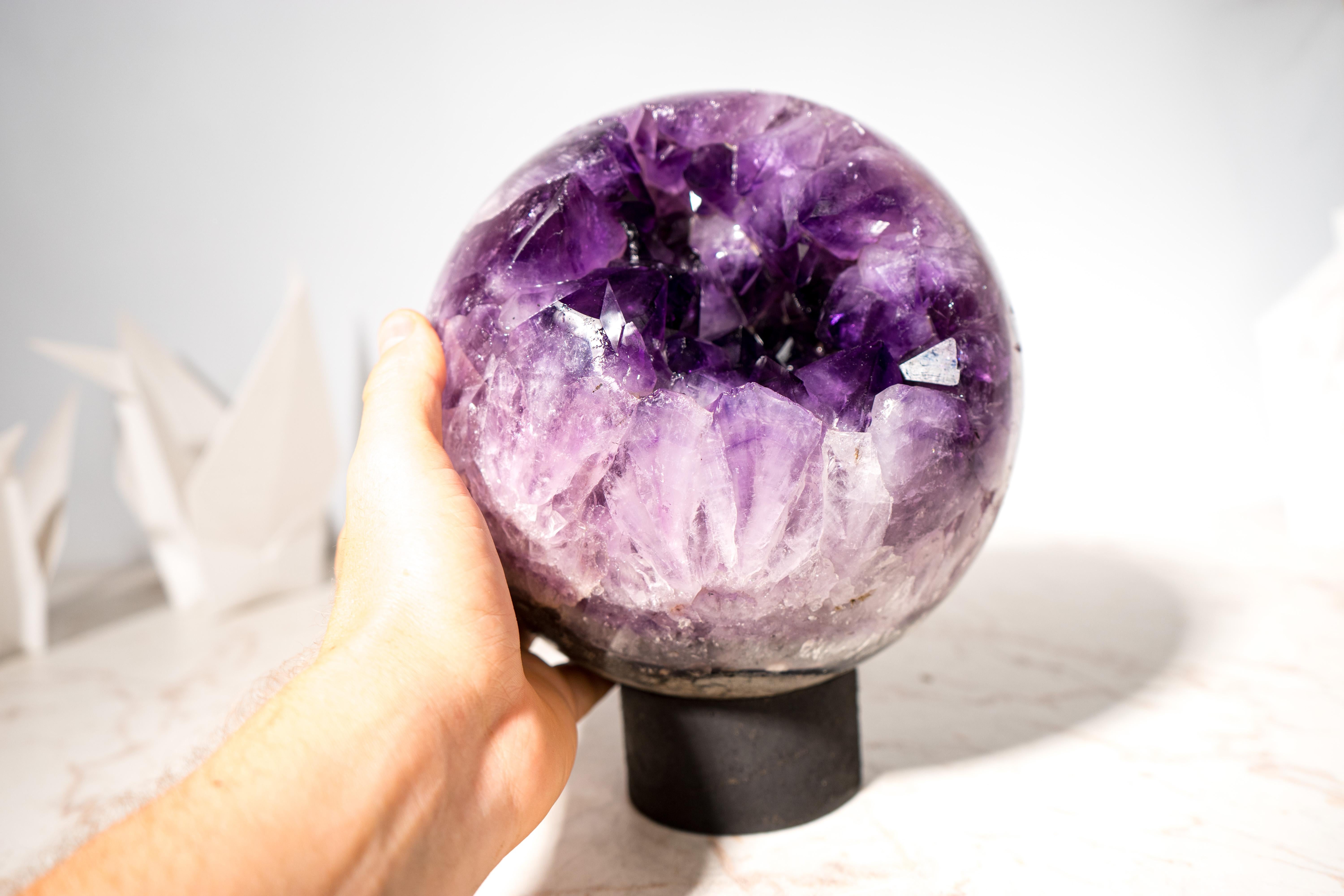 Sfera di ametista AAA da 21 lb X-Large con Druzy viola intenso in vendita 5