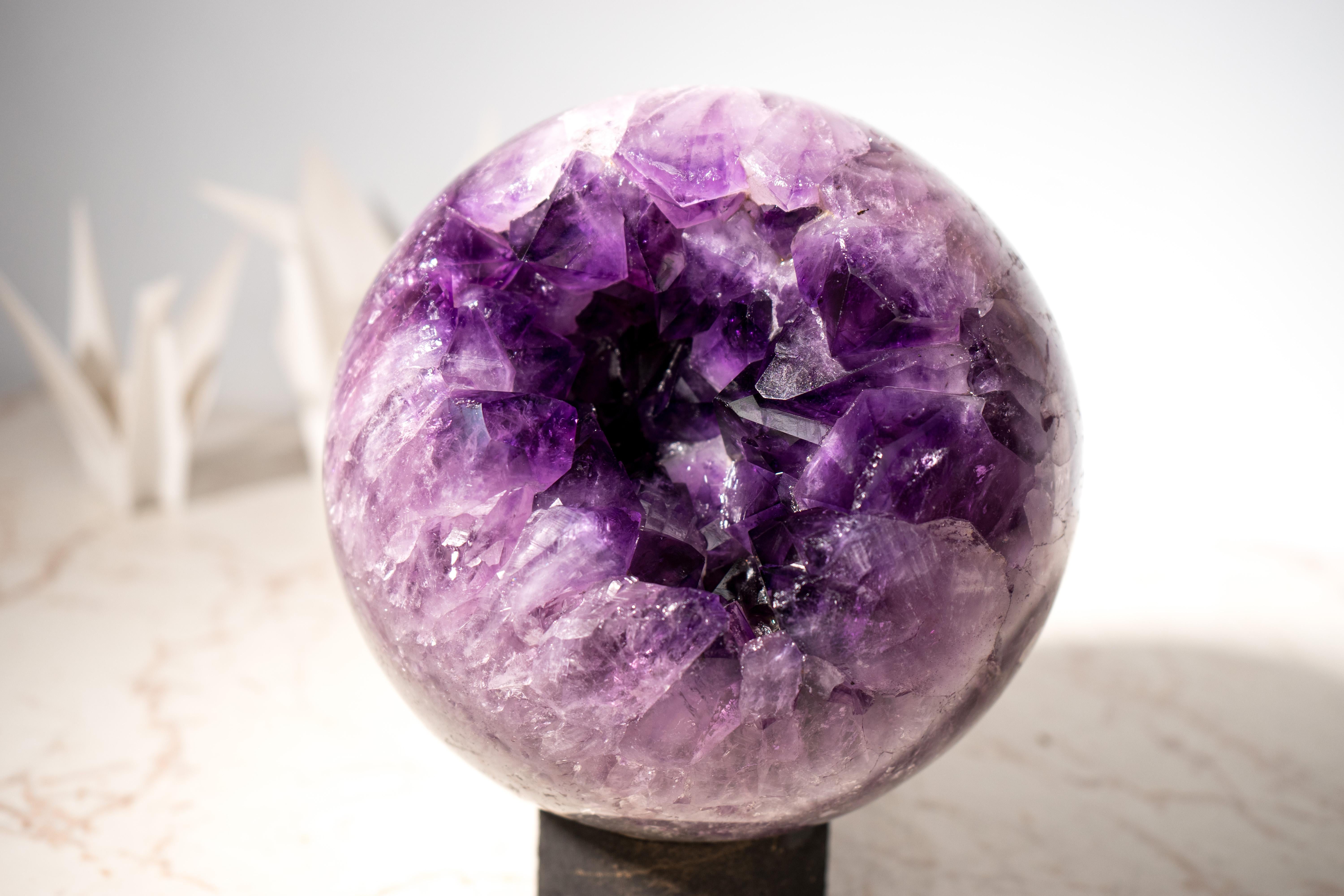 Sfera di ametista AAA da 21 lb X-Large con Druzy viola intenso in vendita 7