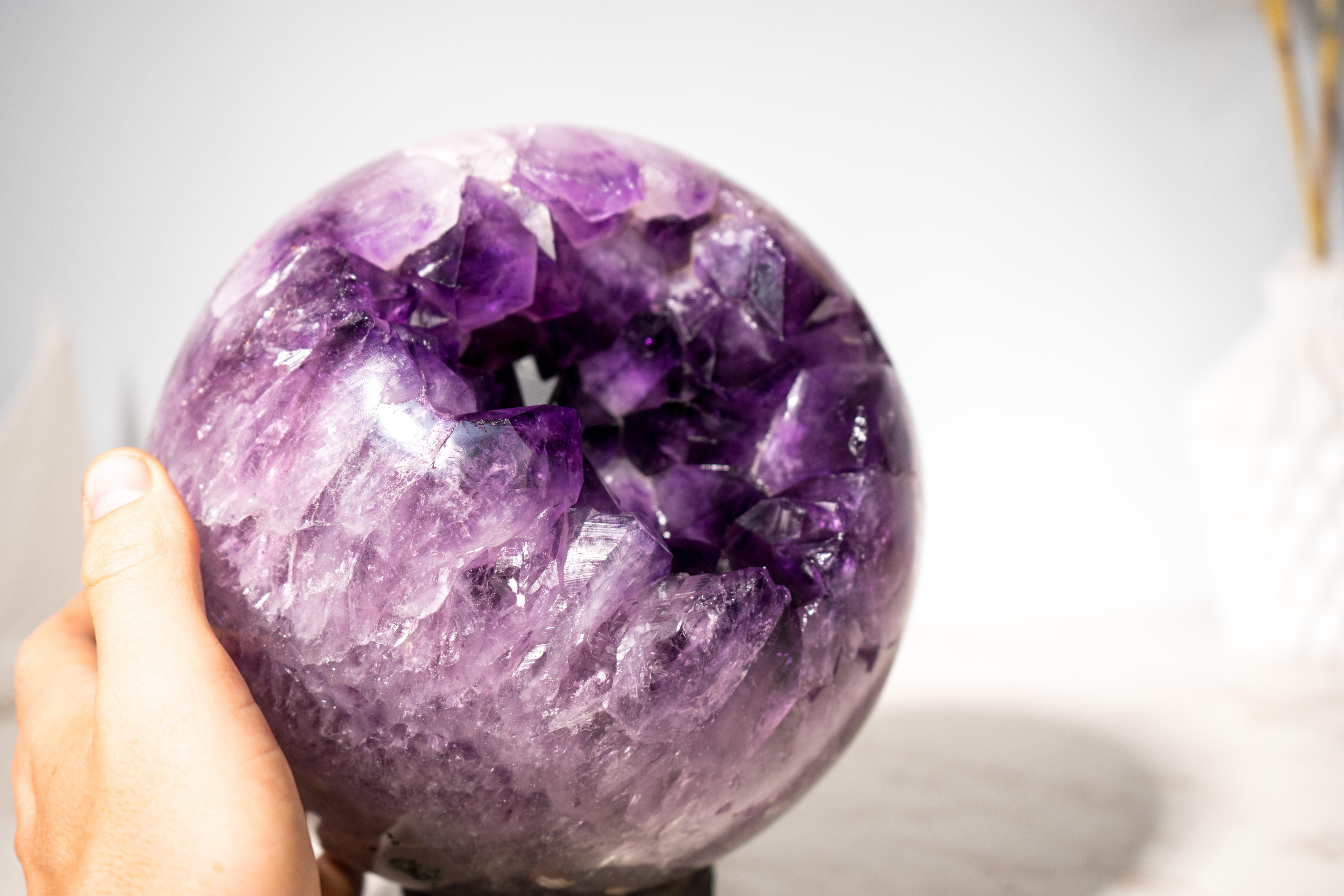 Sfera di ametista AAA da 21 lb X-Large con Druzy viola intenso in vendita 9
