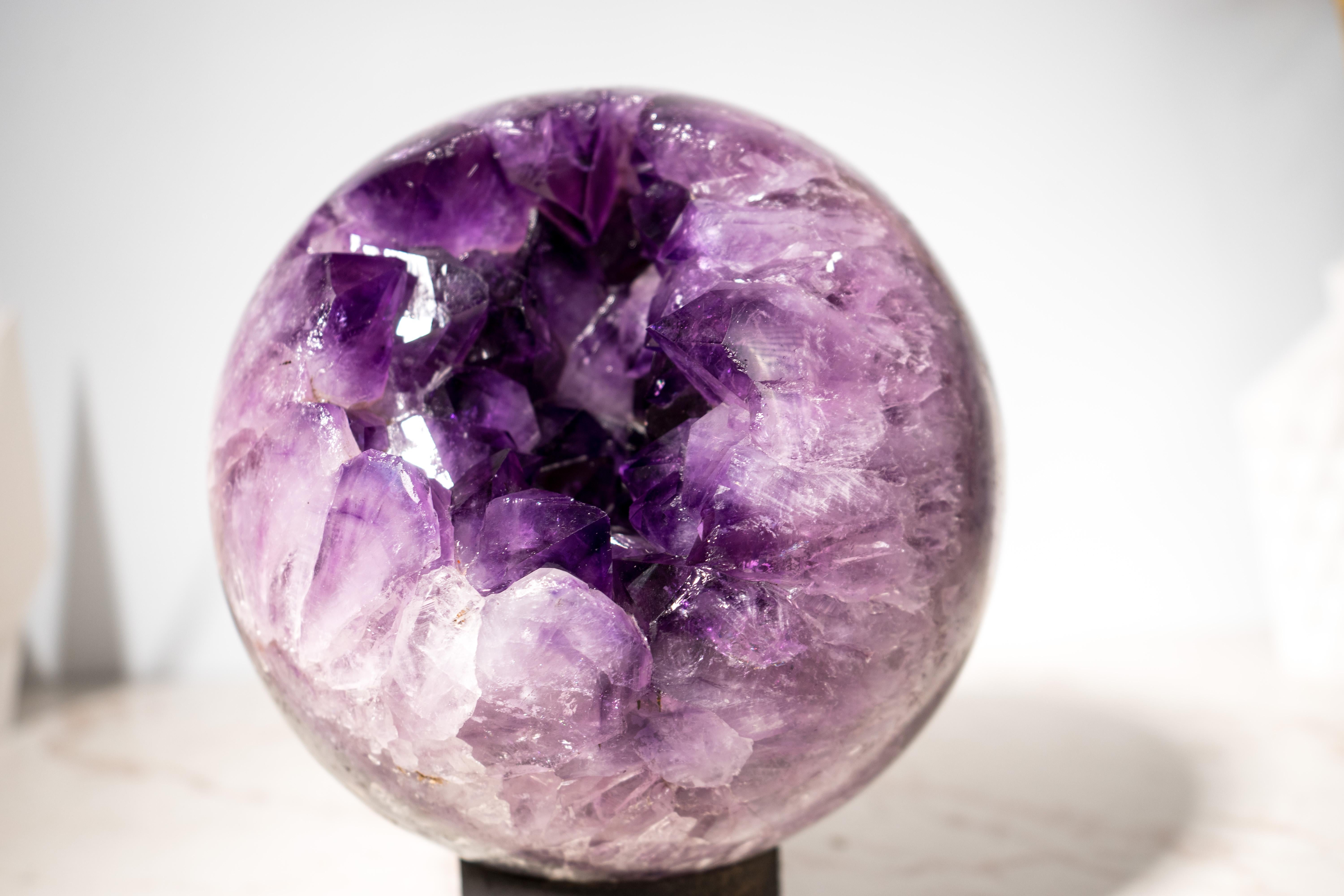 Sfera di ametista AAA da 21 lb X-Large con Druzy viola intenso In condizioni Nuovo in vendita a Ametista Do Sul, BR