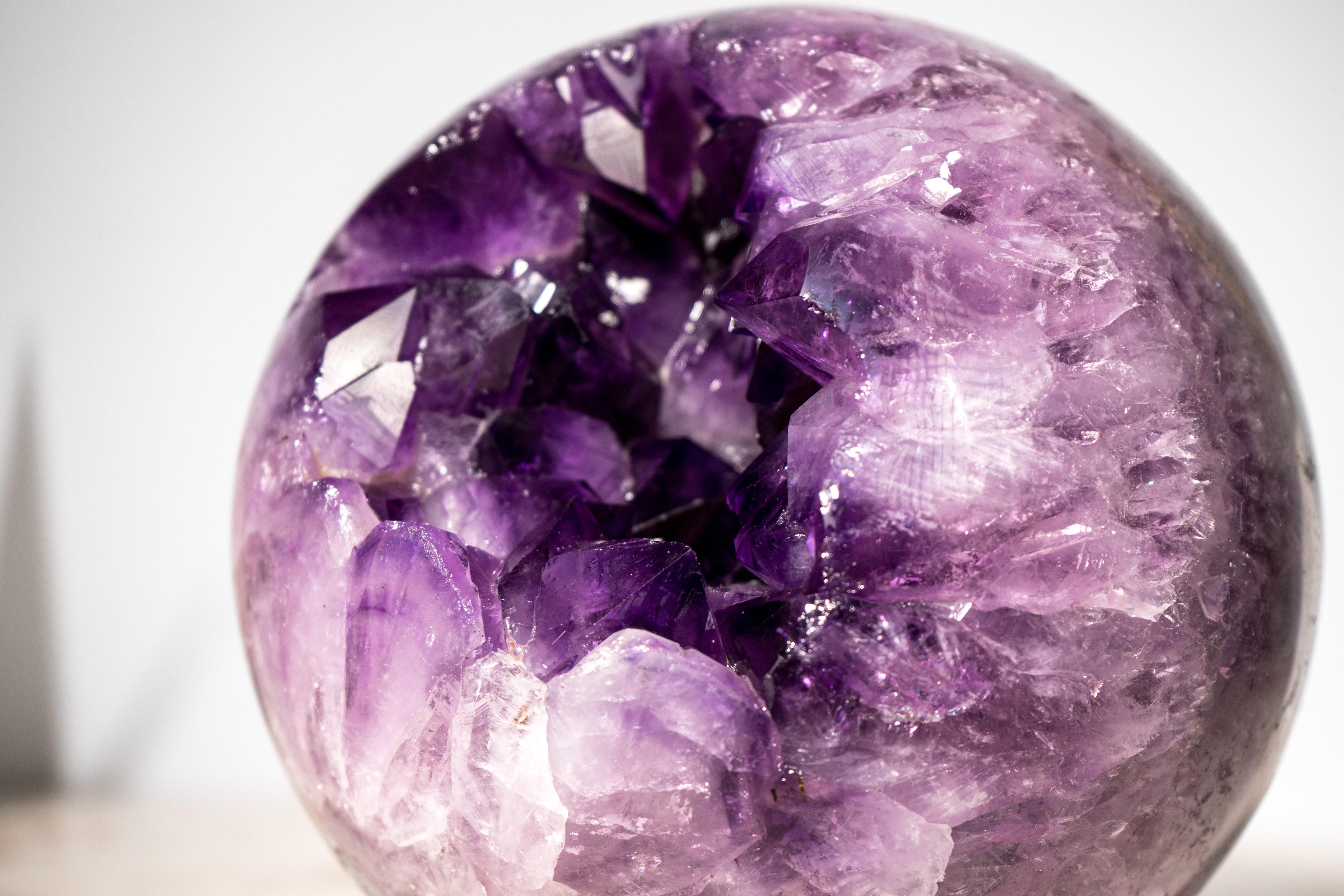 Sfera di ametista AAA da 21 lb X-Large con Druzy viola intenso in vendita 1