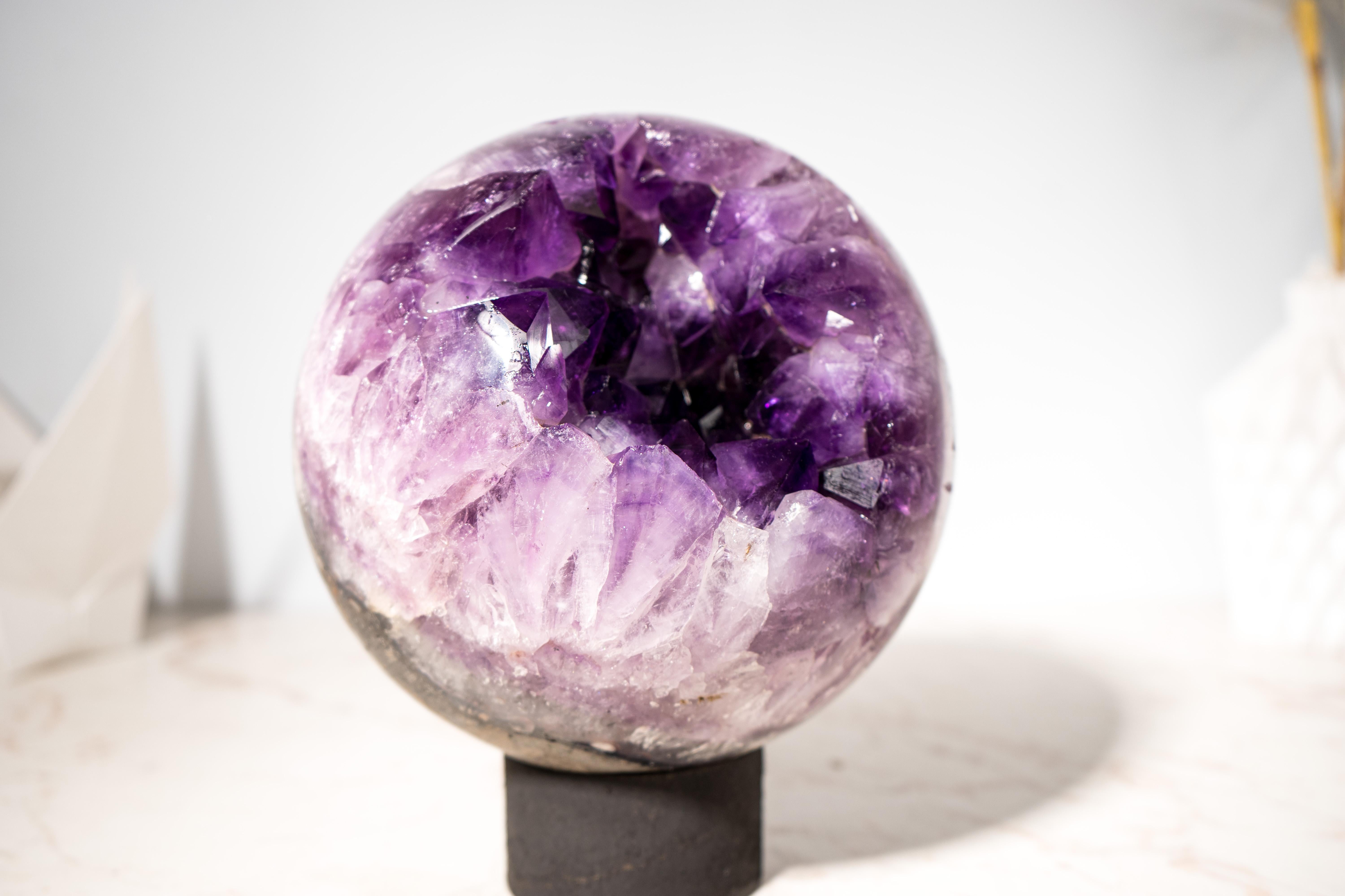Sfera di ametista AAA da 21 lb X-Large con Druzy viola intenso in vendita 3