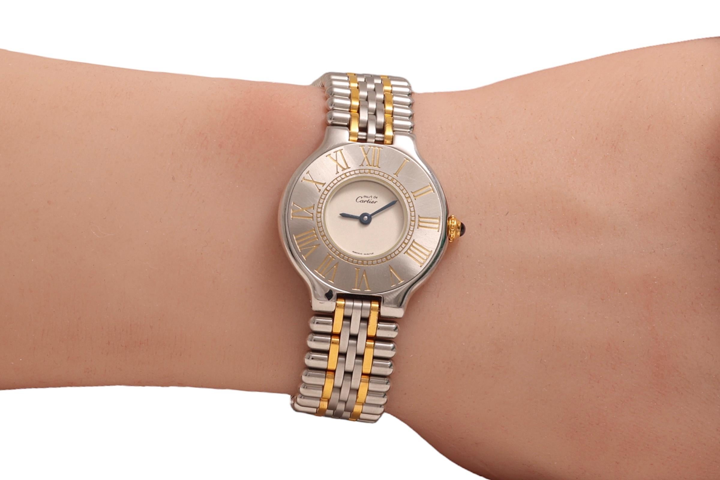 21 Must de Cartier Quartz 28 mm Wristwatch For Sale 7