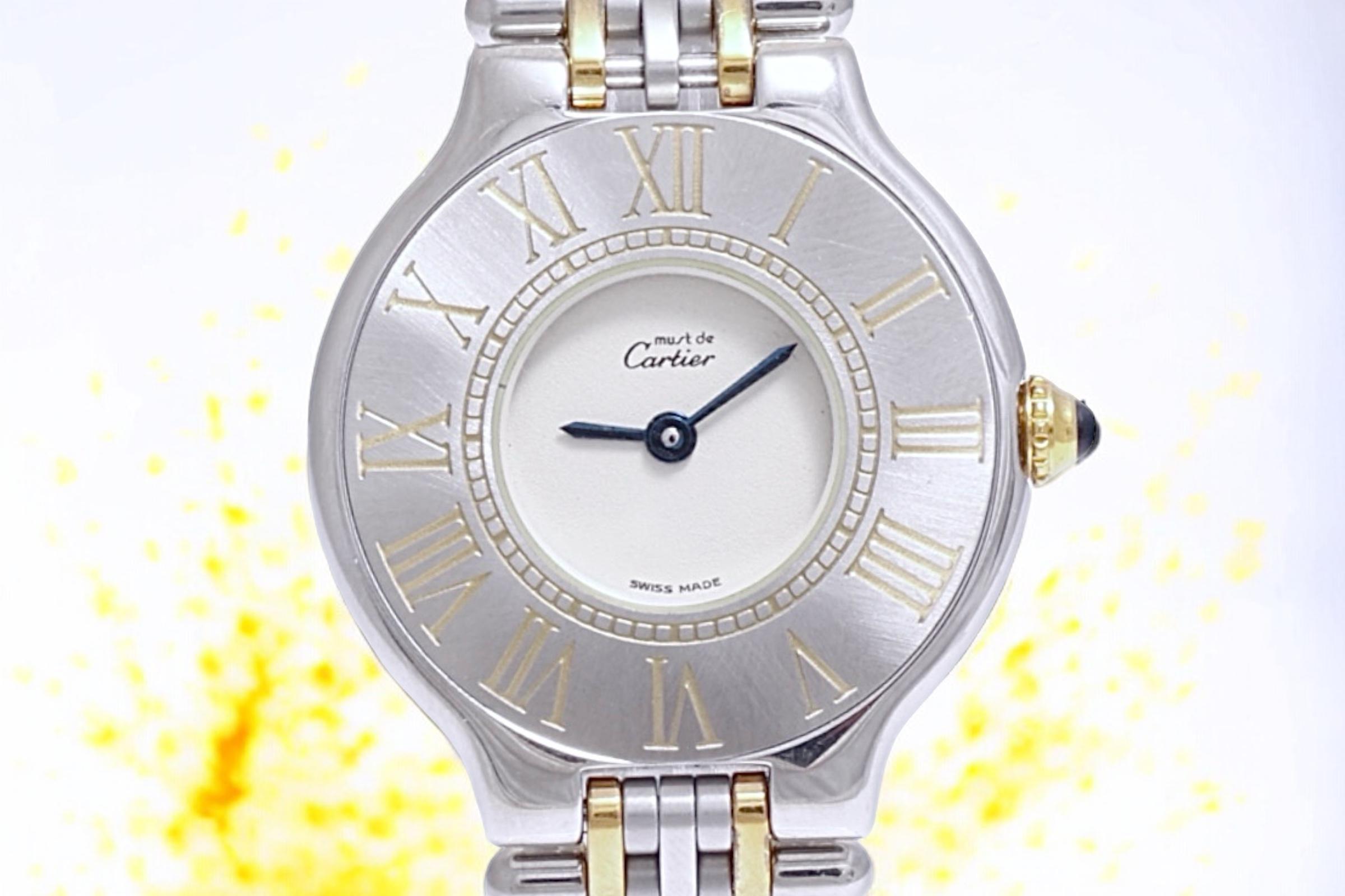 21 Must de Cartier Quartz 28 mm Wristwatch For Sale 10